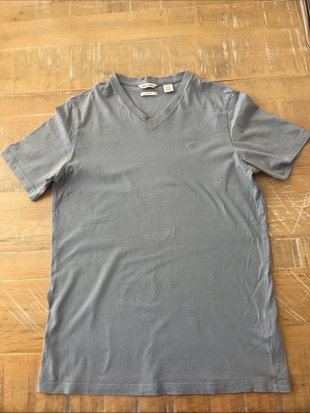 Calvin Klein Men's V-Neck Tee in Light Blue